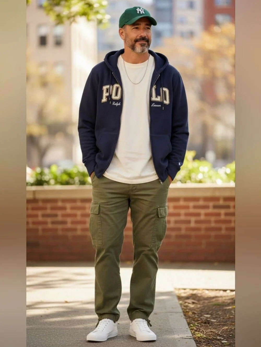 NWT Men's Polo Ralph Lauren Logo-Embroidered Full-Zip Hoodie in Navy Size XL